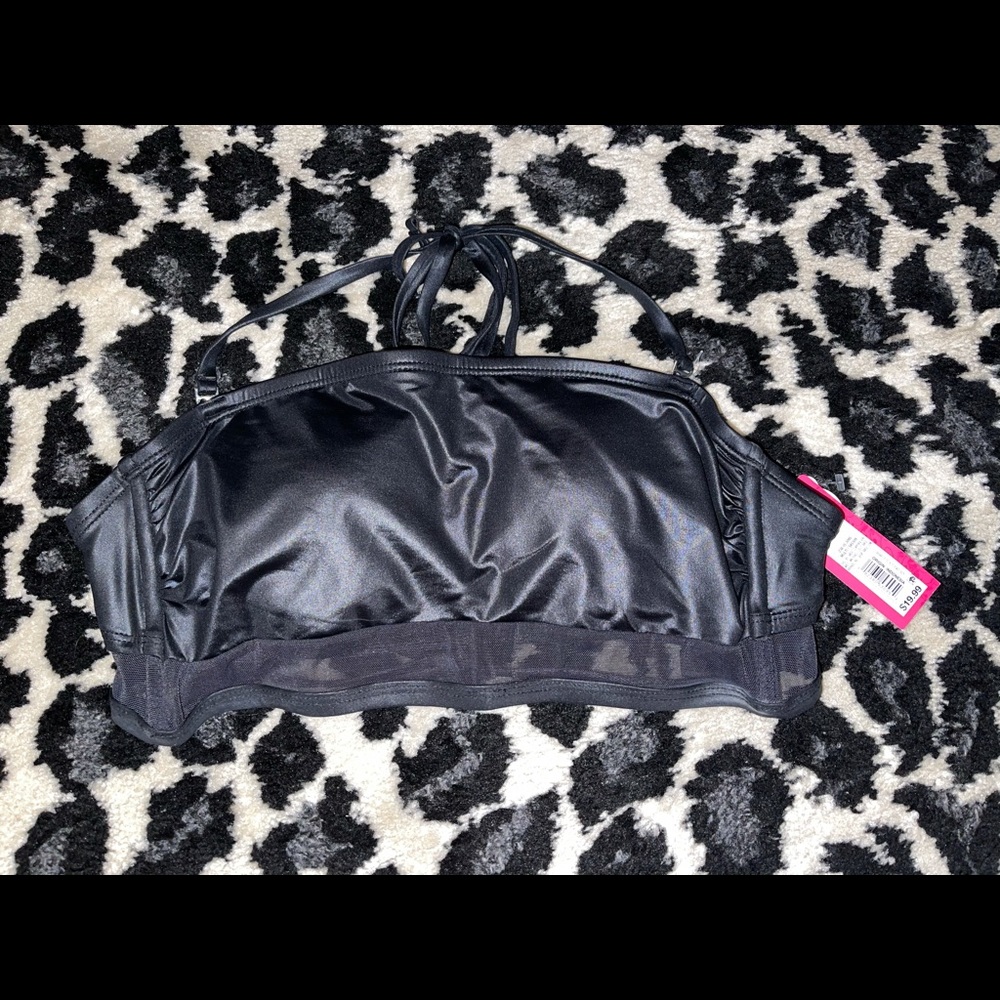 Leather/mesh bikini top